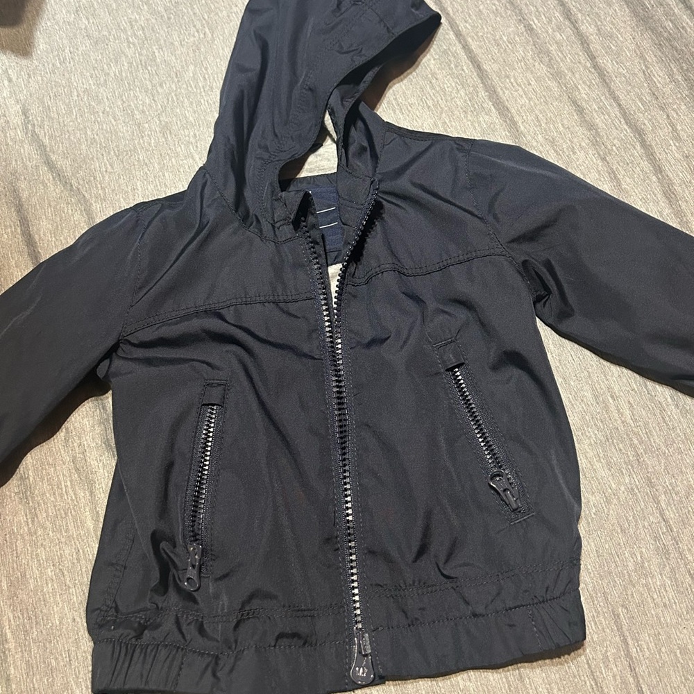 SOLD!! GAP Kids Black Hooded Raincoat